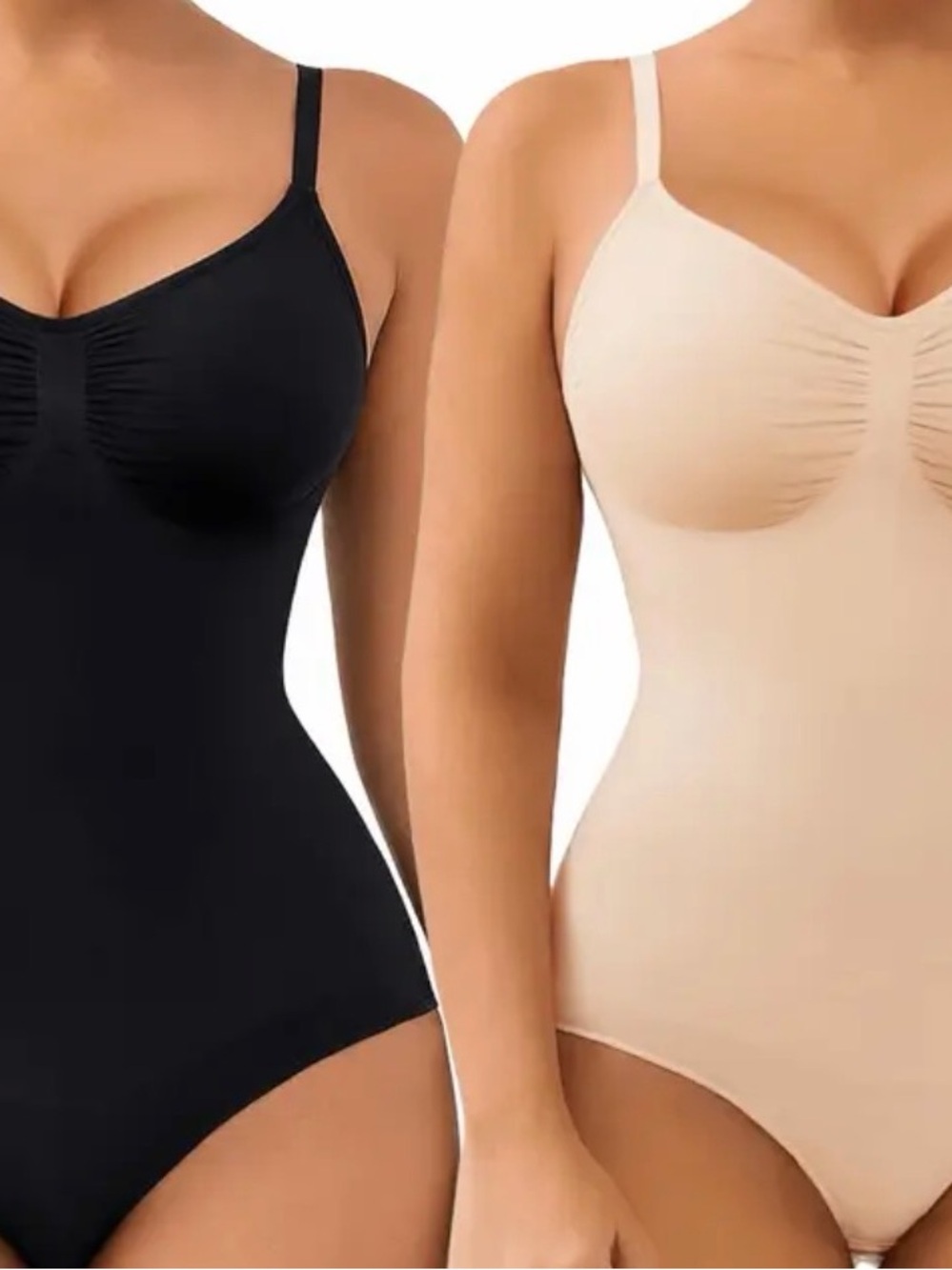 Seamless Shaping Bodysuit - Black & Nude